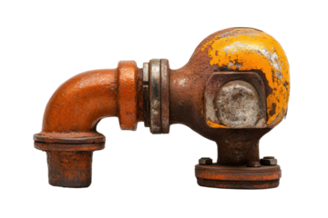 Rusty industrial pipe fitting.