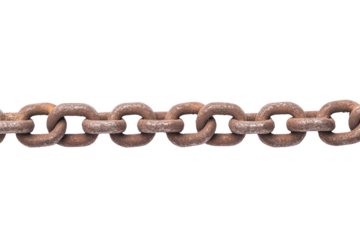 Rusty metal chain links.