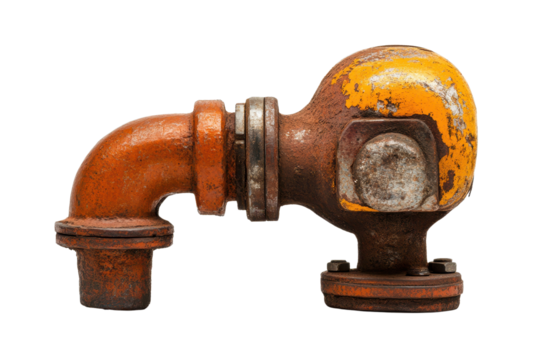 Rusty industrial pipe fitting.