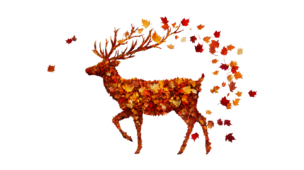 Unique Leaf Art representing Deer