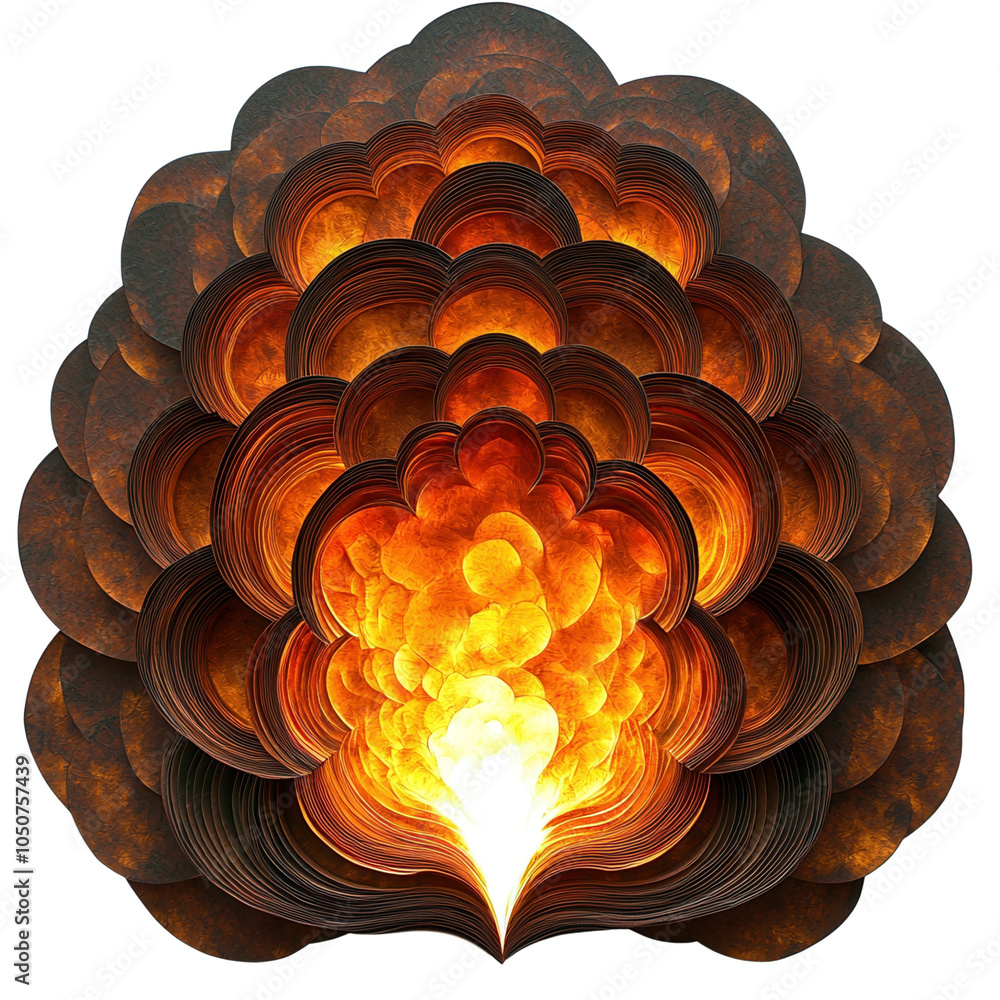 Poster a vibrant, abstract representation of an explosion featuring layers of color and dynamic energy, per