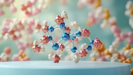 A scientific representation of the DHEA molecule, shown as a model against a light background