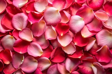Fototapeta premium Vibrant rose petal texture in rich pink and red tones, providing a romantic and floral background. Perfect for beauty and nature-inspired themes.