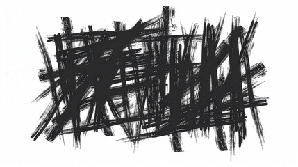 hand drawn ink brush, black grunge on white