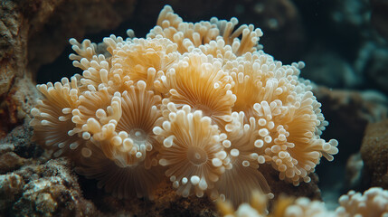 Naklejka premium A Scuba Diver’s Paradise, The Coral Flowers of the Ocean with wallpaper background