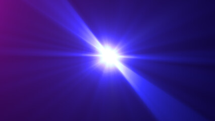 The star burst with brilliance, glow bright star, blue glowing light burst on a black background,	
