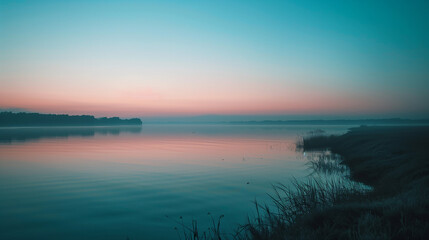 Stunning sun beams light up fog through thick fog of Autumn Fall
