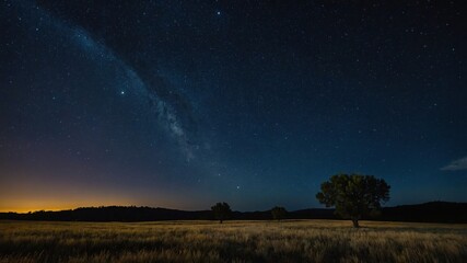 Starry night sky over a serene landscape, perfect for stargazing and tranquility