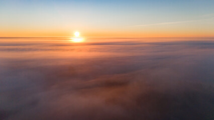 sunset on clouds