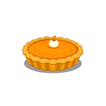 orange pumpkin pie with whipped cream clip art preview