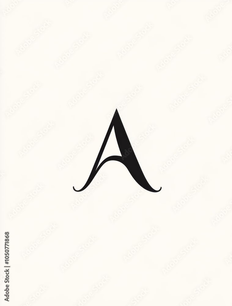 Poster minimalist logo design featuring the letter 