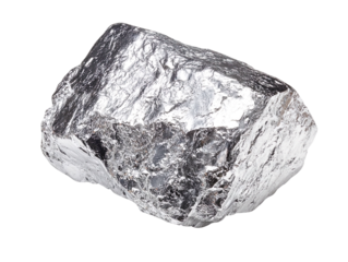 raw silver isolated on transparent background