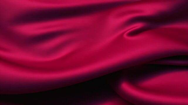 Seamless animation red satin fabric waving wind smooth flowing movements captured highresolution 4K video fabric&rsquo;s softness airiness elegant abstract visual design ribbon streamer texture