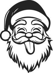 Obraz premium Playful Santa Claus head with tongue sticking out.