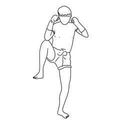 Thai Boxing format guard  illustration