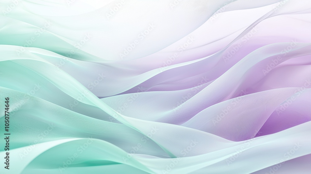 Poster smooth elegant pastel colored fabric forming soft waves, creating a delicate and flowing texture per