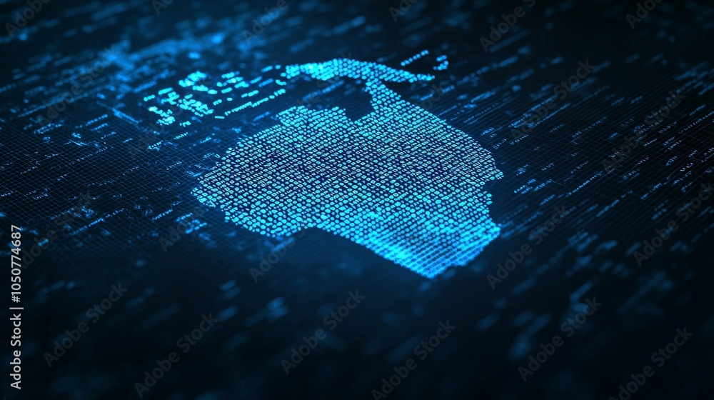 Poster the earth is centered in blue cyberspace, representing open source software and the digital cyberpun