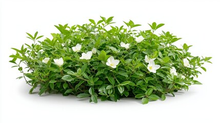 Obraz premium Snowberry bushes, flowering shrub trees isolated on white background - tropical jungle plant