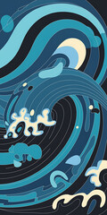 Naklejka premium Abstract blue and yellow wave design for summer and ocean themed projects 