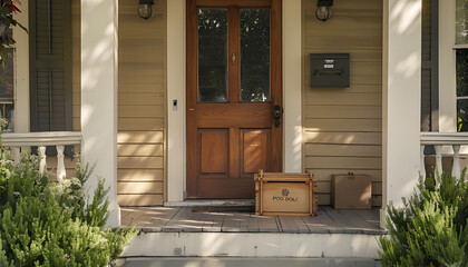 Delivered parcels on porch near front door