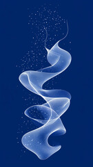 A wispy white line dances gracefully against a deep blue backdrop for Christmas