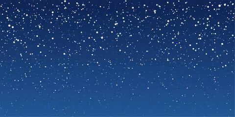 Fototapeta premium Winter background with falling snow. Christmas and New Year background. White snowflakes on a blue background. Snowfall. Vector illustration.