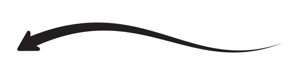 Long curved arrow icon vector. long arrow vector. flat style Arrow symbol. arrow on a white background. vector illustration.