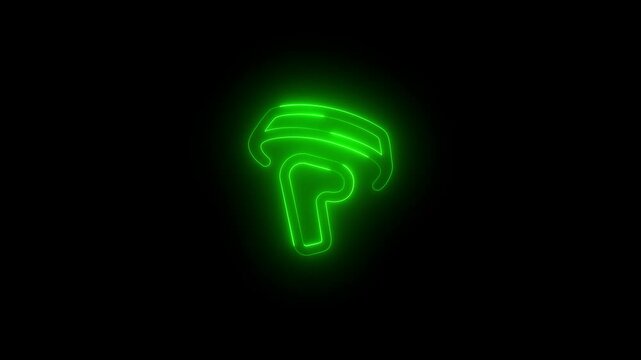 Neon ctrl spatial left icon glowing black background animation