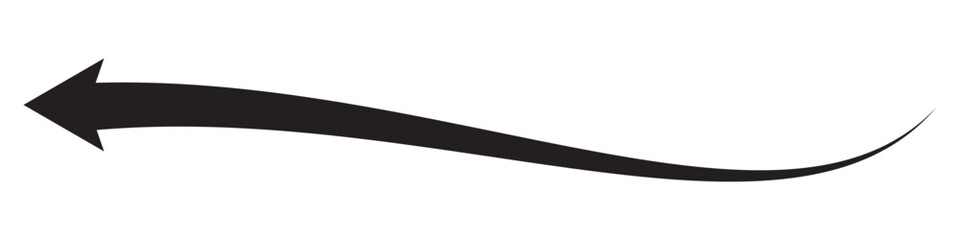 Long curved arrow icon vector. long arrow vector. flat style Arrow symbol. arrow on a white background. vector illustration.