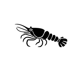 crab black icon isolated on white background. Generative AI