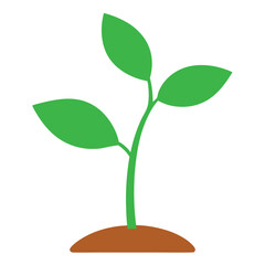 Vector Illustration of Young Plants on a White Background 