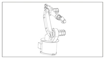 Obraz premium 3D Rendered Industrial Robotic Arm for Precision Automation and Manufacturing.