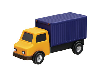 Cargo Truck 3D Icon. Cargo van icon illustration