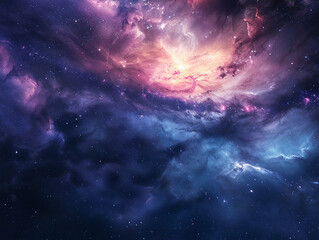Fototapeta premium Background with distant galaxy and stars in space
