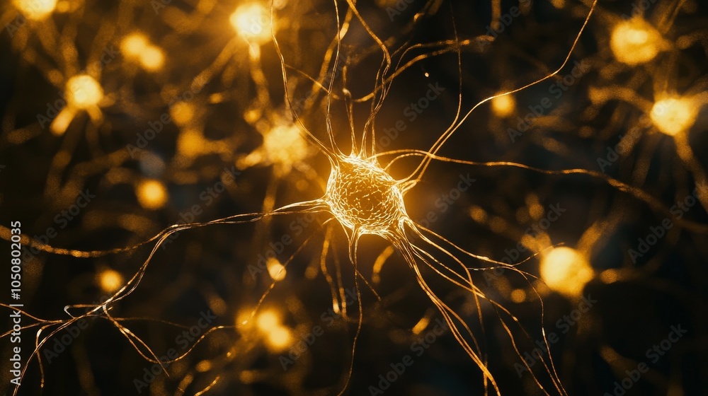 Aufkleber A labyrinth of interconnected neurons firing in a brain, Signifying the complexity and diversity of human thought, photography style