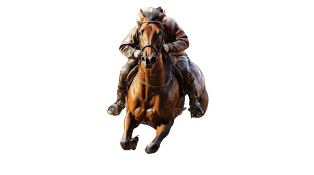 High-speed polo action, isolated on white, capturing the dramatic tension and drive of the sport.