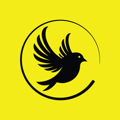 Bird silhouette icon, Bird vector art illustration.