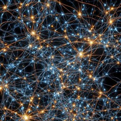 Fototapeta premium Abstract Neural Network Illustration: Interconnected Glowing Lines