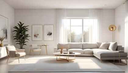 Fototapeta premium Photo interior modern design room 3d illustration 