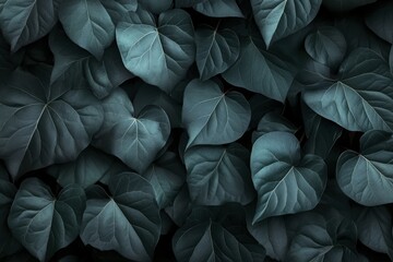 Fototapeta premium Dark Green Leaves Texture: Nature Background