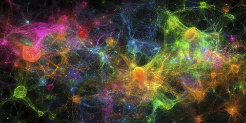 Fototapeta premium Abstract Colorful Fractal Art: A Digital Exploration of Networks