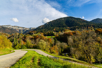 Automne dans le massif des Bauges, Haute-Savoie, France