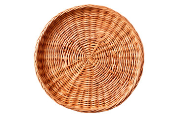 Rattan placemat isolated on transparent background