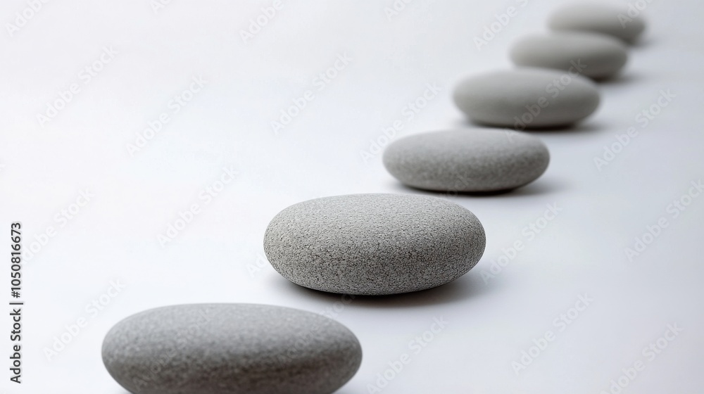 Poster a meaningful visual of equal opportunity, showing a series of stepping stones of different sizes lea