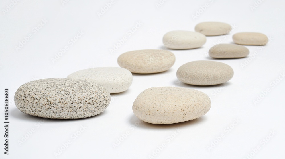 Poster a meaningful visual of equal opportunity, showing a series of stepping stones of different sizes lea