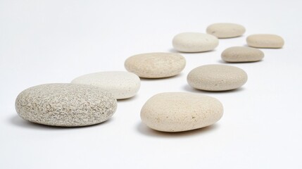 A meaningful visual of equal opportunity, showing a series of stepping stones of different sizes leading to a single goal