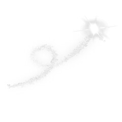 Shooting star light effect with silver sparkles