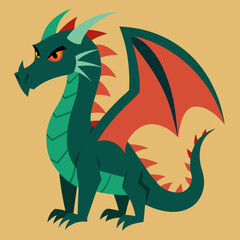 green dragon with a banner