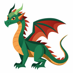 Obraz premium green dragon vector