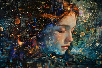 Digital information space  - Art print	